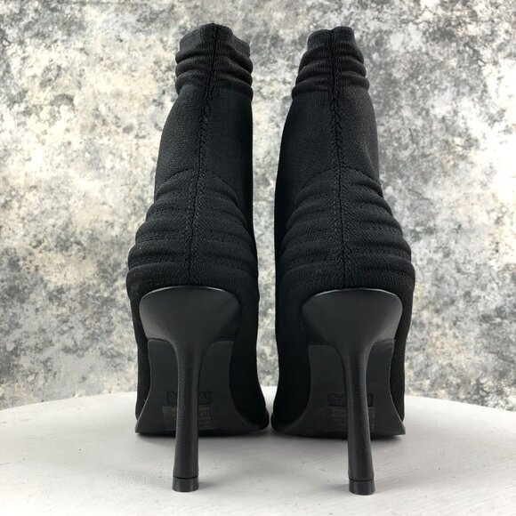 MIA Womens Size 7M Chellsie Black Pointed Toe Stretch Sock High Heel Ankle Boots - Picture 6 of 13